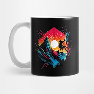 Mountain Climber Hexagon Design Mug